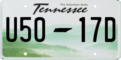 TN license plate U5017D
