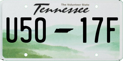 TN license plate U5017F