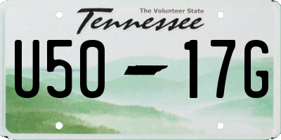 TN license plate U5017G