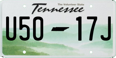 TN license plate U5017J