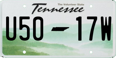 TN license plate U5017W