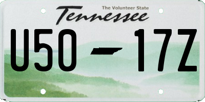 TN license plate U5017Z