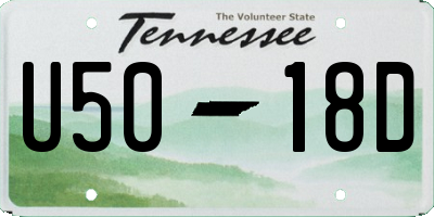 TN license plate U5018D