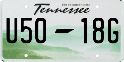 TN license plate U5018G