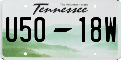 TN license plate U5018W