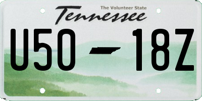 TN license plate U5018Z
