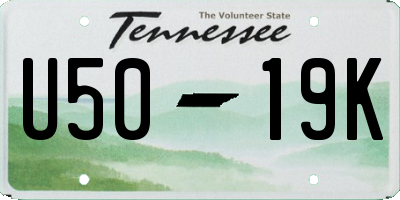 TN license plate U5019K