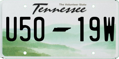 TN license plate U5019W