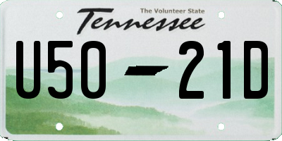 TN license plate U5021D