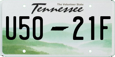 TN license plate U5021F