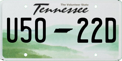 TN license plate U5022D