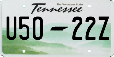 TN license plate U5022Z