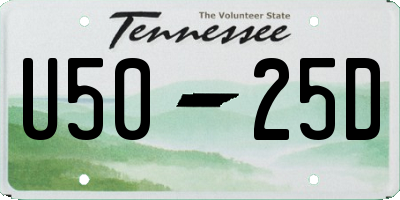 TN license plate U5025D