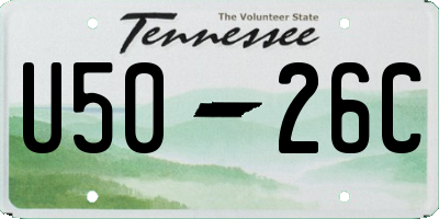 TN license plate U5026C