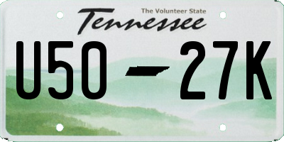 TN license plate U5027K