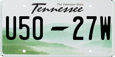 TN license plate U5027W