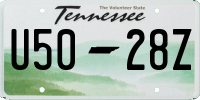 TN license plate U5028Z