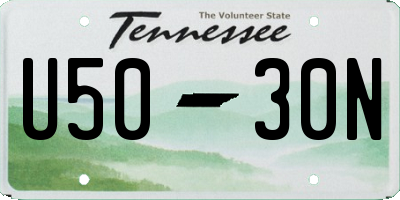 TN license plate U5030N
