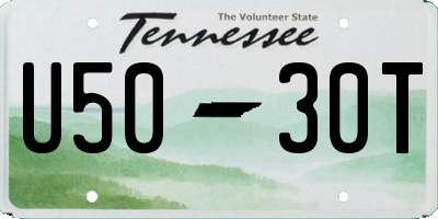 TN license plate U5030T