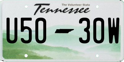 TN license plate U5030W