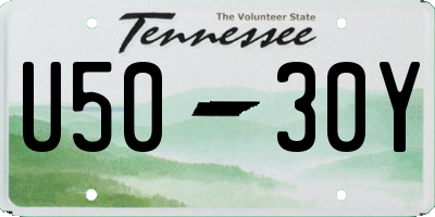 TN license plate U5030Y