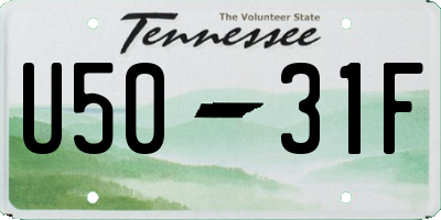 TN license plate U5031F