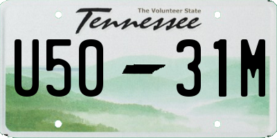 TN license plate U5031M