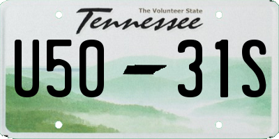 TN license plate U5031S