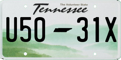TN license plate U5031X