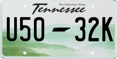 TN license plate U5032K