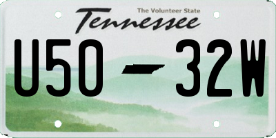 TN license plate U5032W