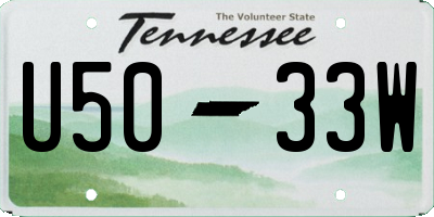 TN license plate U5033W