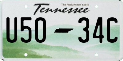 TN license plate U5034C