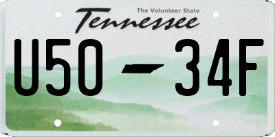 TN license plate U5034F