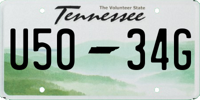 TN license plate U5034G
