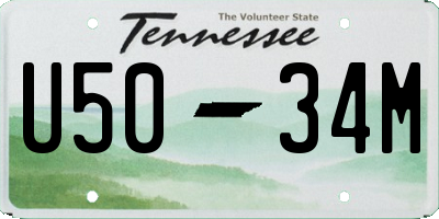 TN license plate U5034M