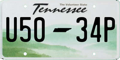 TN license plate U5034P