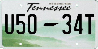 TN license plate U5034T