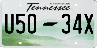 TN license plate U5034X