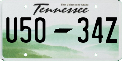 TN license plate U5034Z