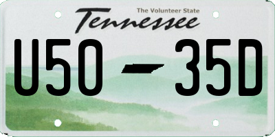 TN license plate U5035D