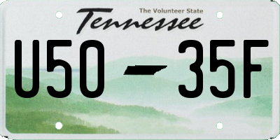 TN license plate U5035F