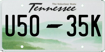 TN license plate U5035K