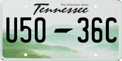 TN license plate U5036C