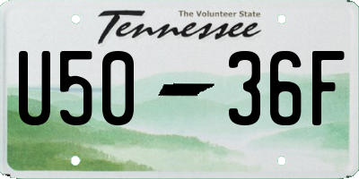 TN license plate U5036F