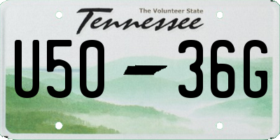 TN license plate U5036G