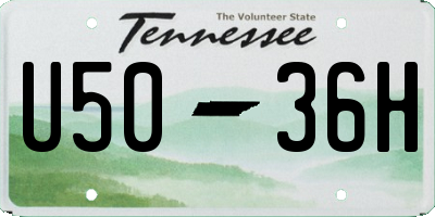 TN license plate U5036H