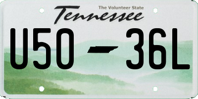 TN license plate U5036L