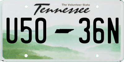 TN license plate U5036N