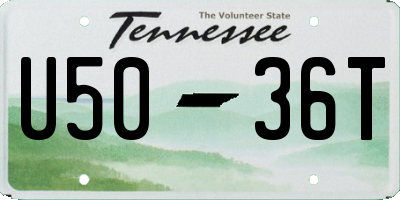 TN license plate U5036T
